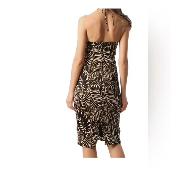 Christian Lacroix Botanical Print Keyhole Satin Mini Cocktail Dress Sz XS NWT - Picture 3 of 16